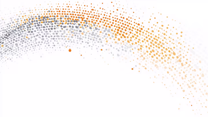 Scatterplot met grijze, oranje en blauwe stippen toont datatrend in algemene voorwaarden analyse